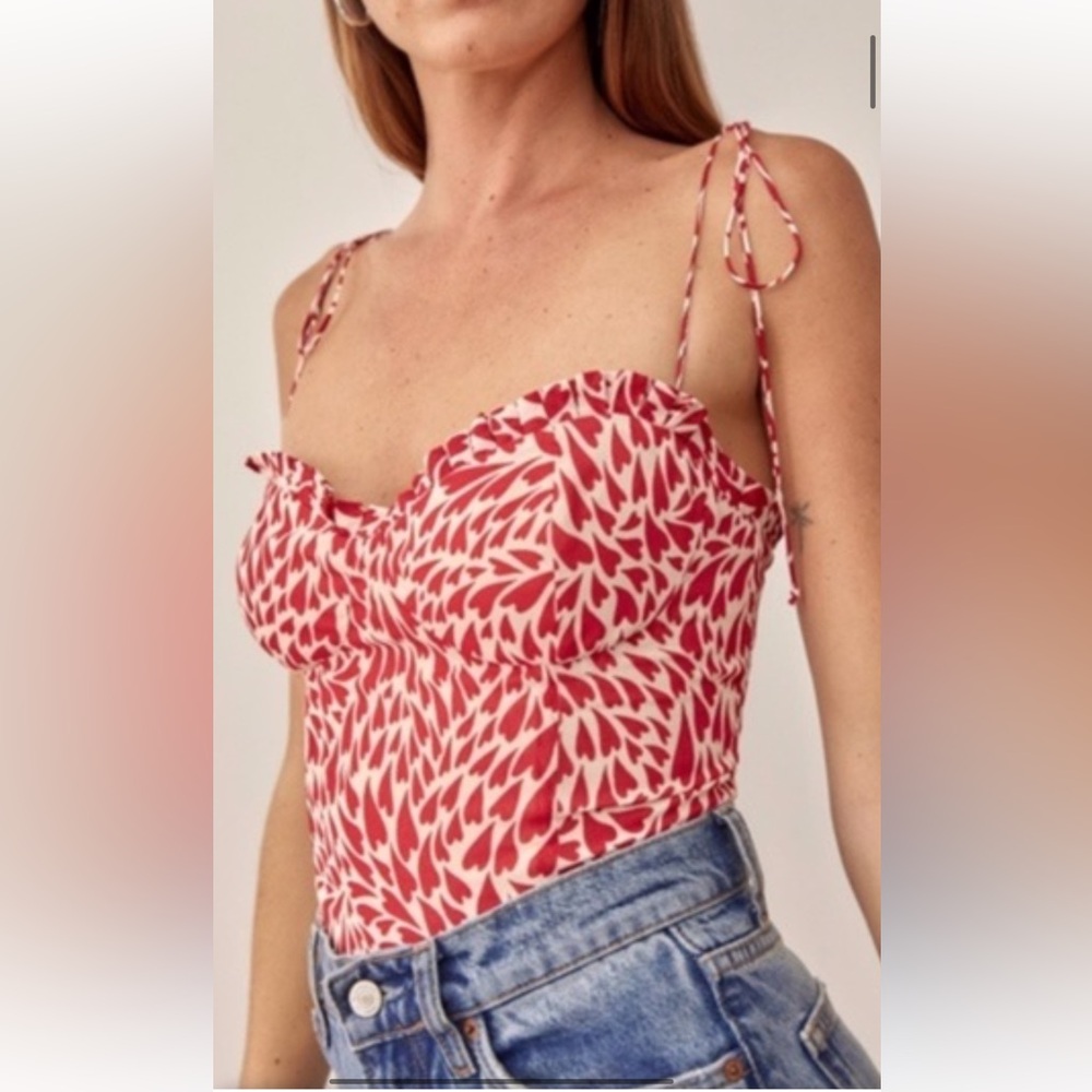 Reformation size 2 Novena heart print top